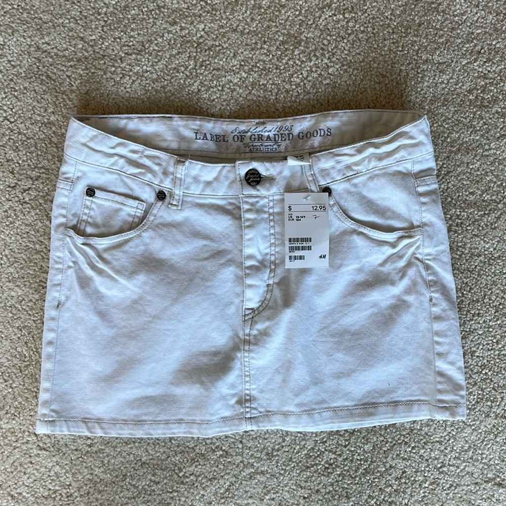 NWT White Denim Skirt